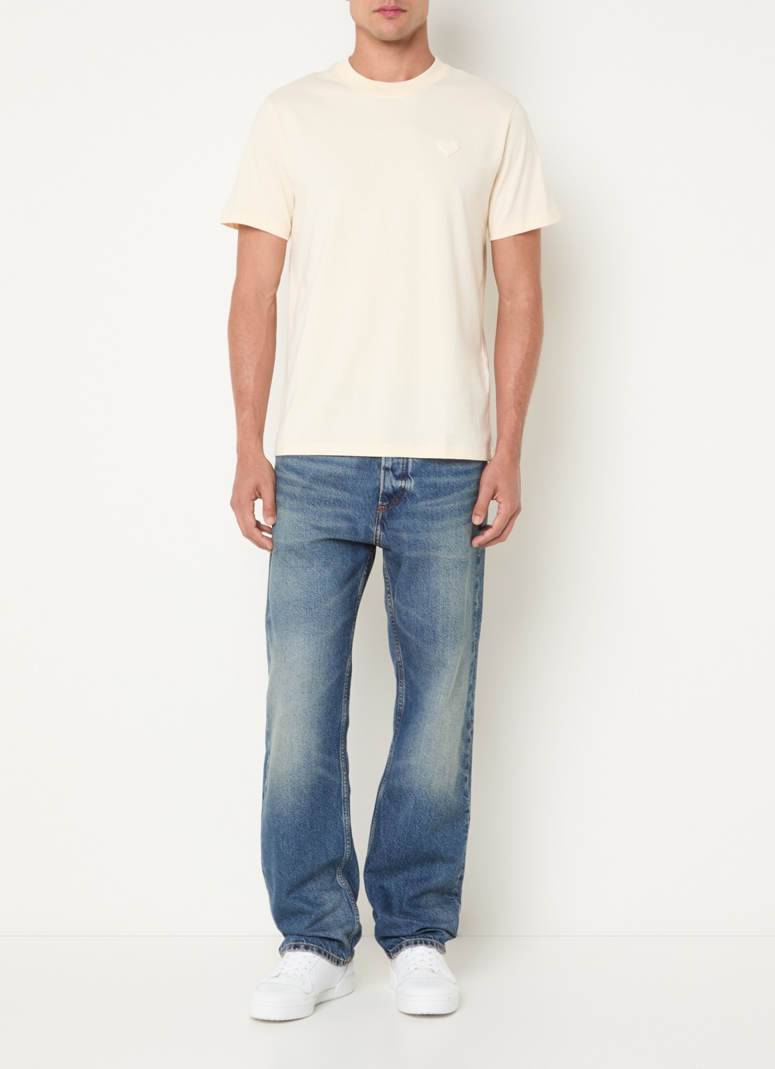 Sandro T-shirt met logo - voorkant 3 creme