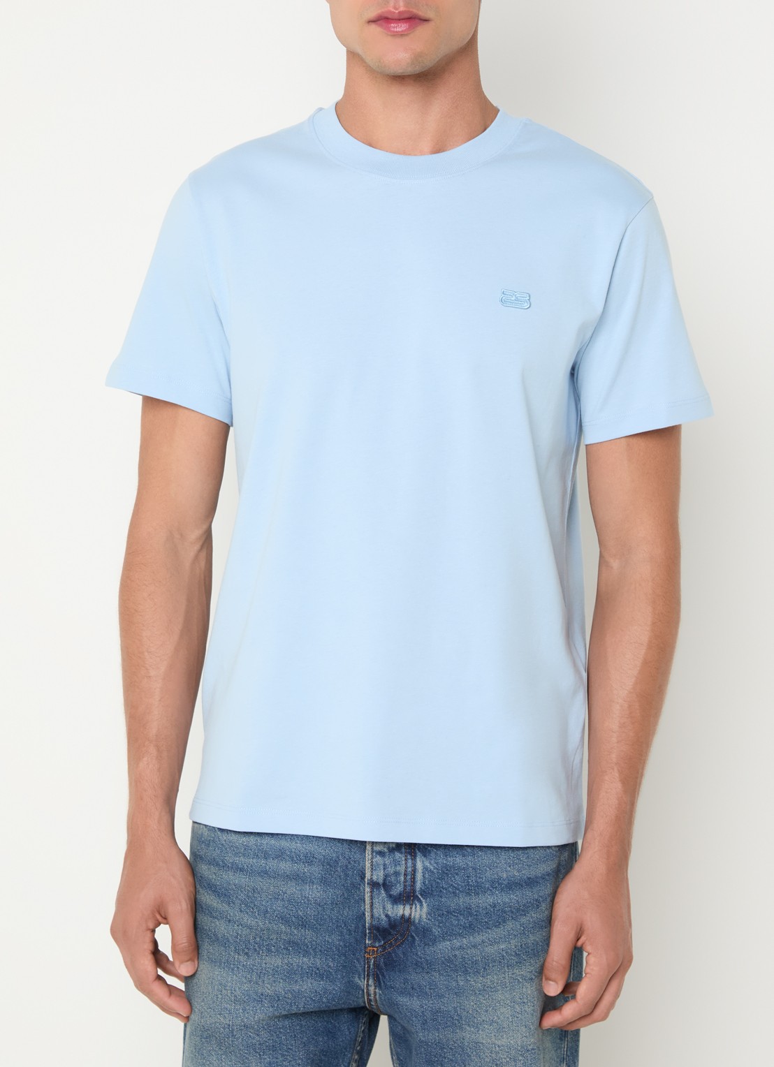 Sandro T-shirt met logo - detail 3 lichtblauw