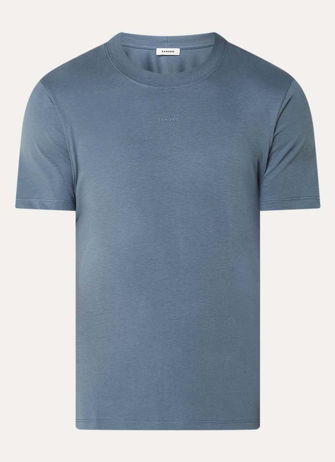 Sandro T-shirt met logo - voorkant blauwgrijs