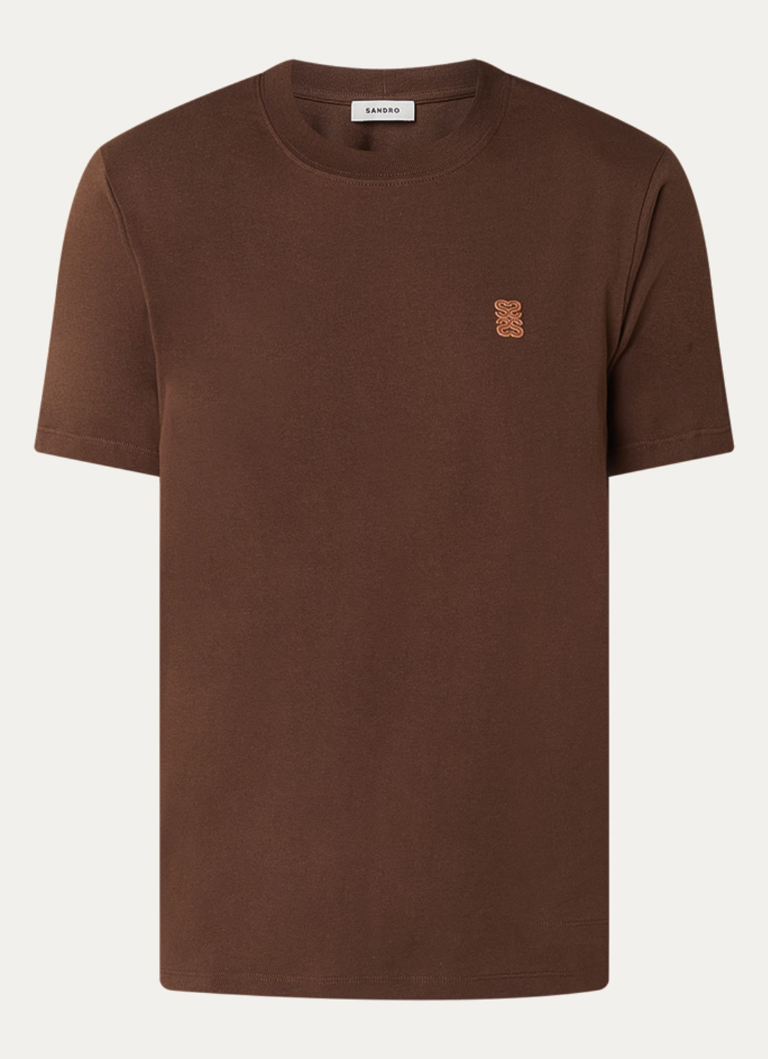 Sandro T-shirt met logo - voorkant donkerbruin