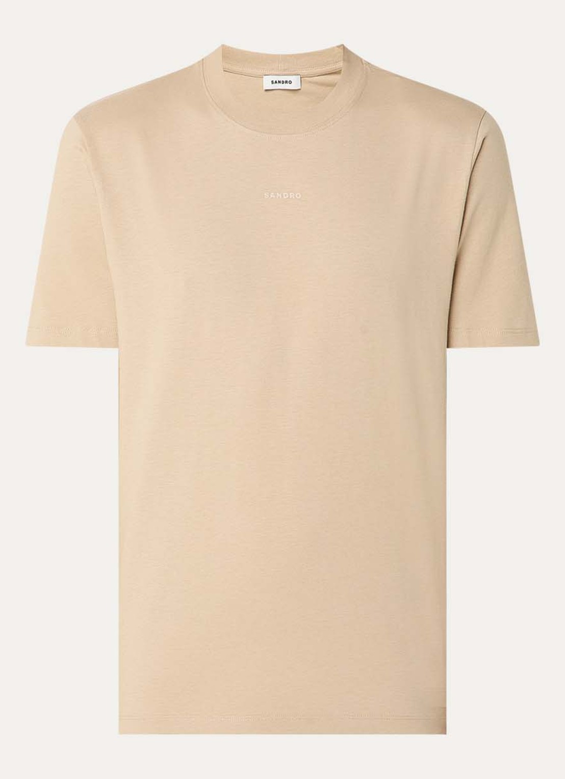 Sandro T-shirt met logo - voorkant 3 beige