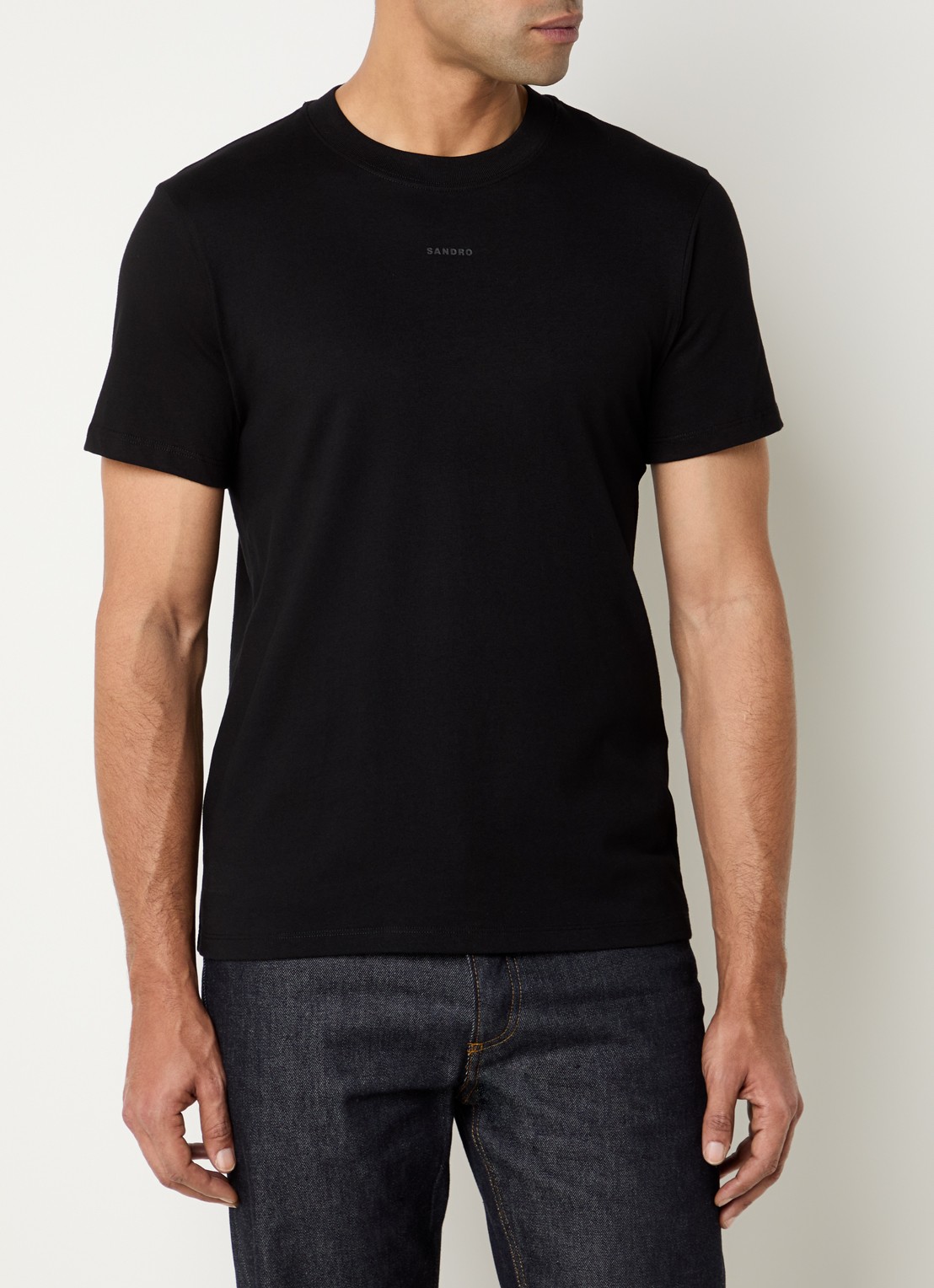 Sandro T-shirt met logo - detail 4 zwart