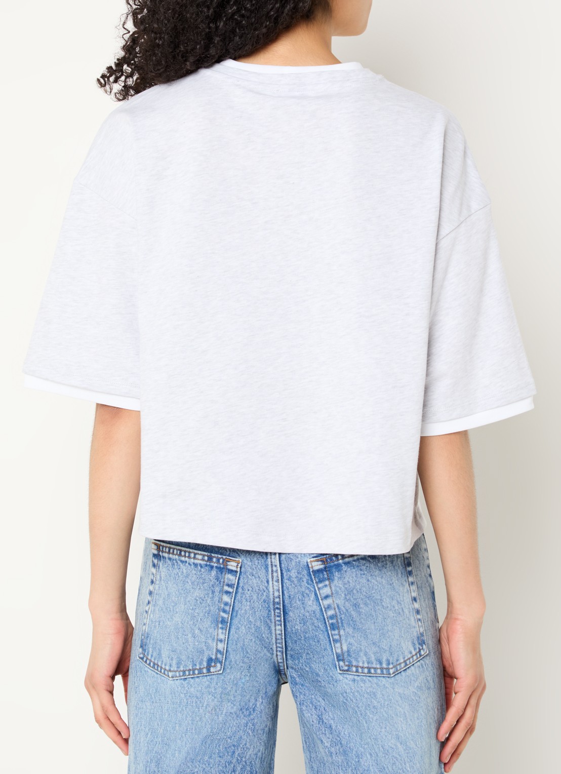 Sandro T-shirt met logoborduring - achterkant 3 grijsmele