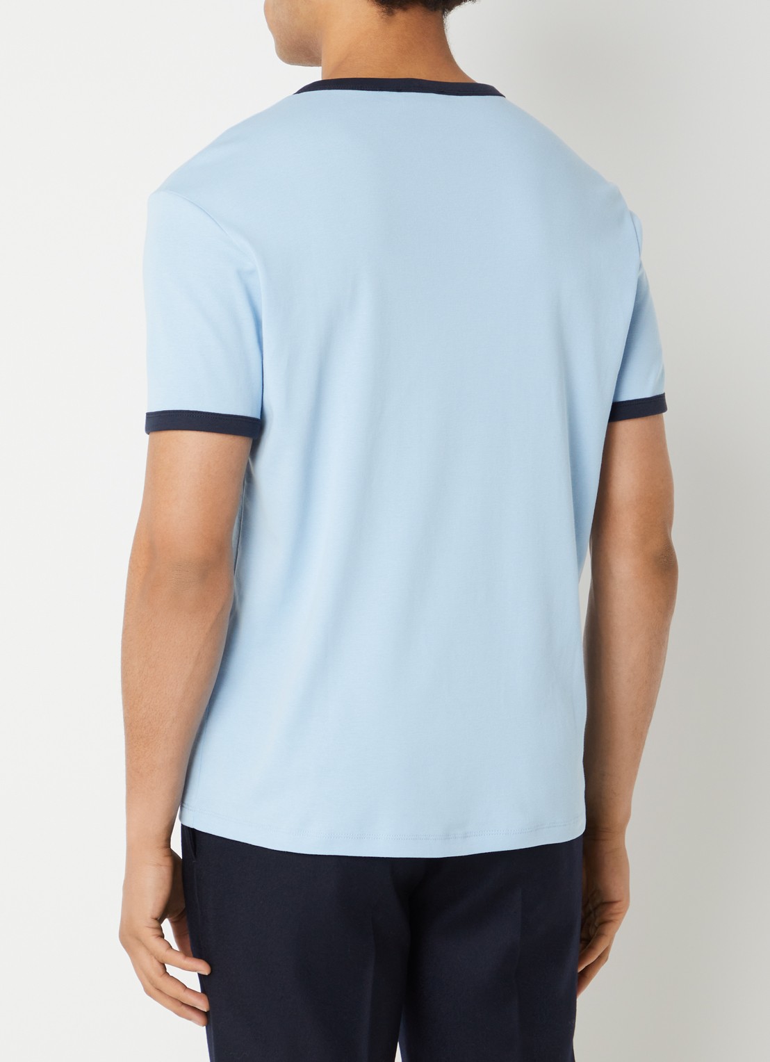 Sandro T-shirt met logoborduring - achterkant blauwgrijs