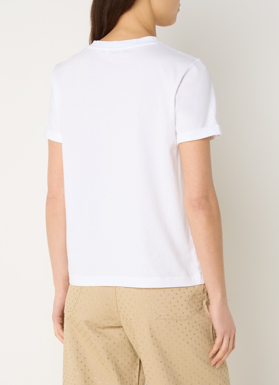 Sandro T-shirt met opengewerkt detail - achterkant wit