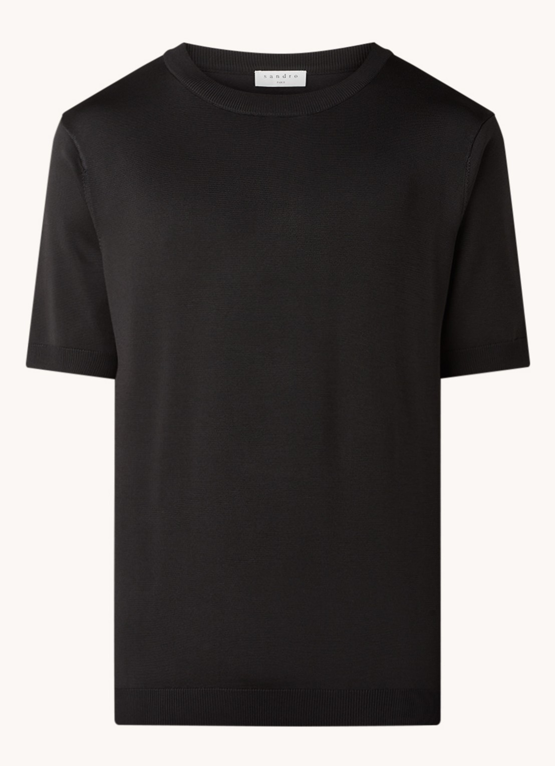 Sandro T-shirt met ronde hals - voorkant 2 zwart