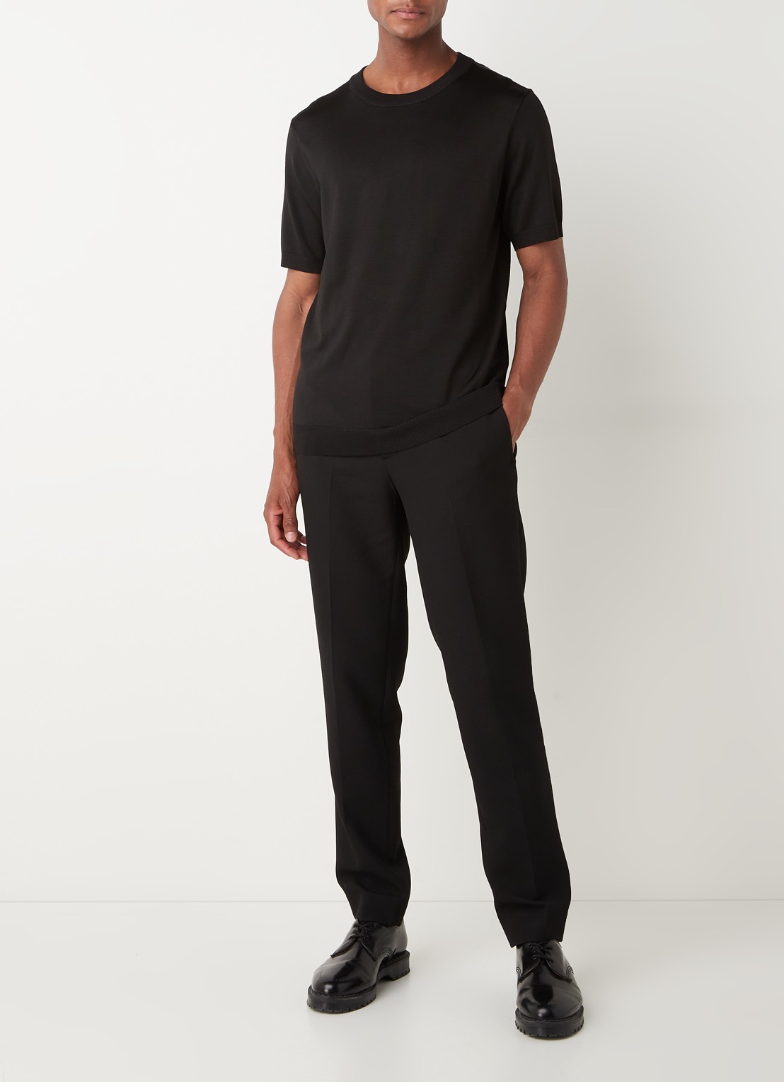 Sandro T-shirt met ronde hals - voorkant 3 zwart