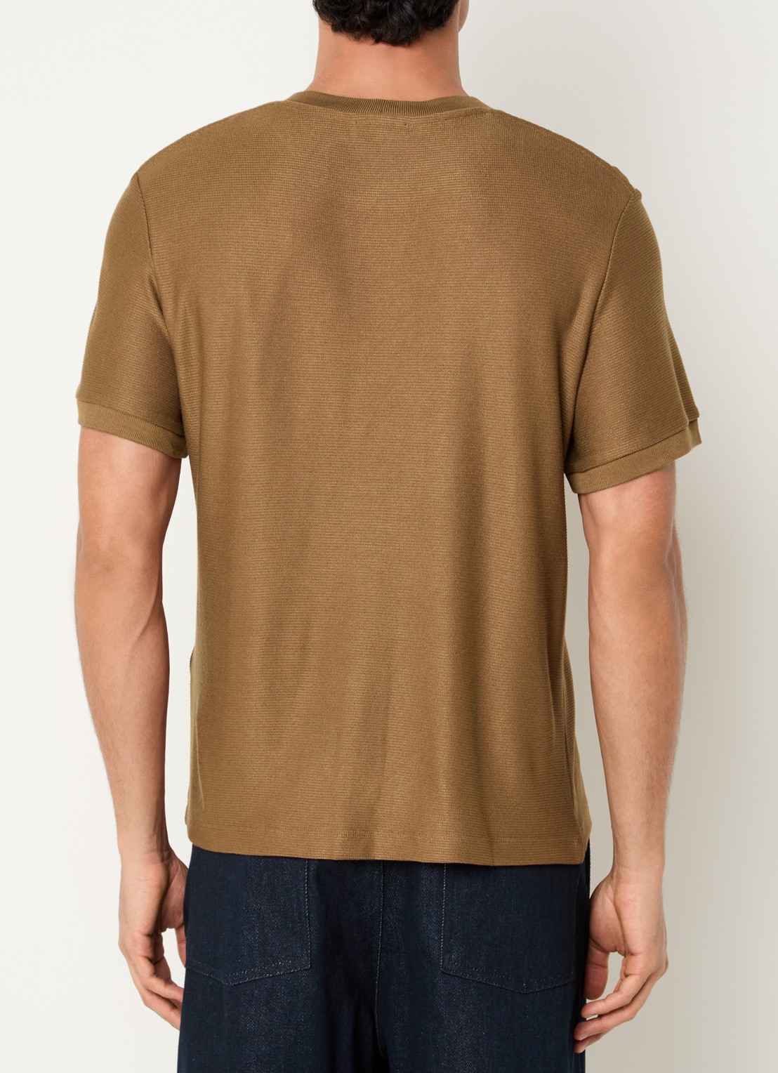 Sandro T-shirt met structuur - achterkant camel