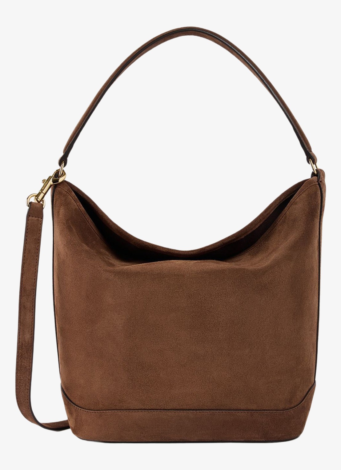 Sandro Tangoso schoudertas van suede met met verstelbare schouderriem - achterkant brown / bruin