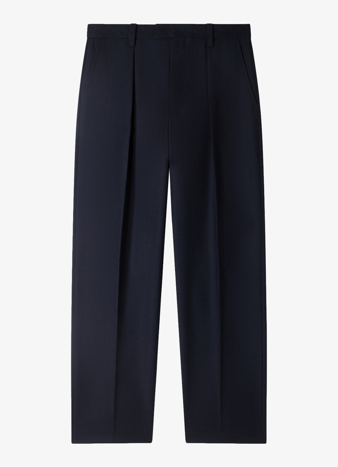 Sandro Tapered fit pantalon van wol - voorkant donkerblauw