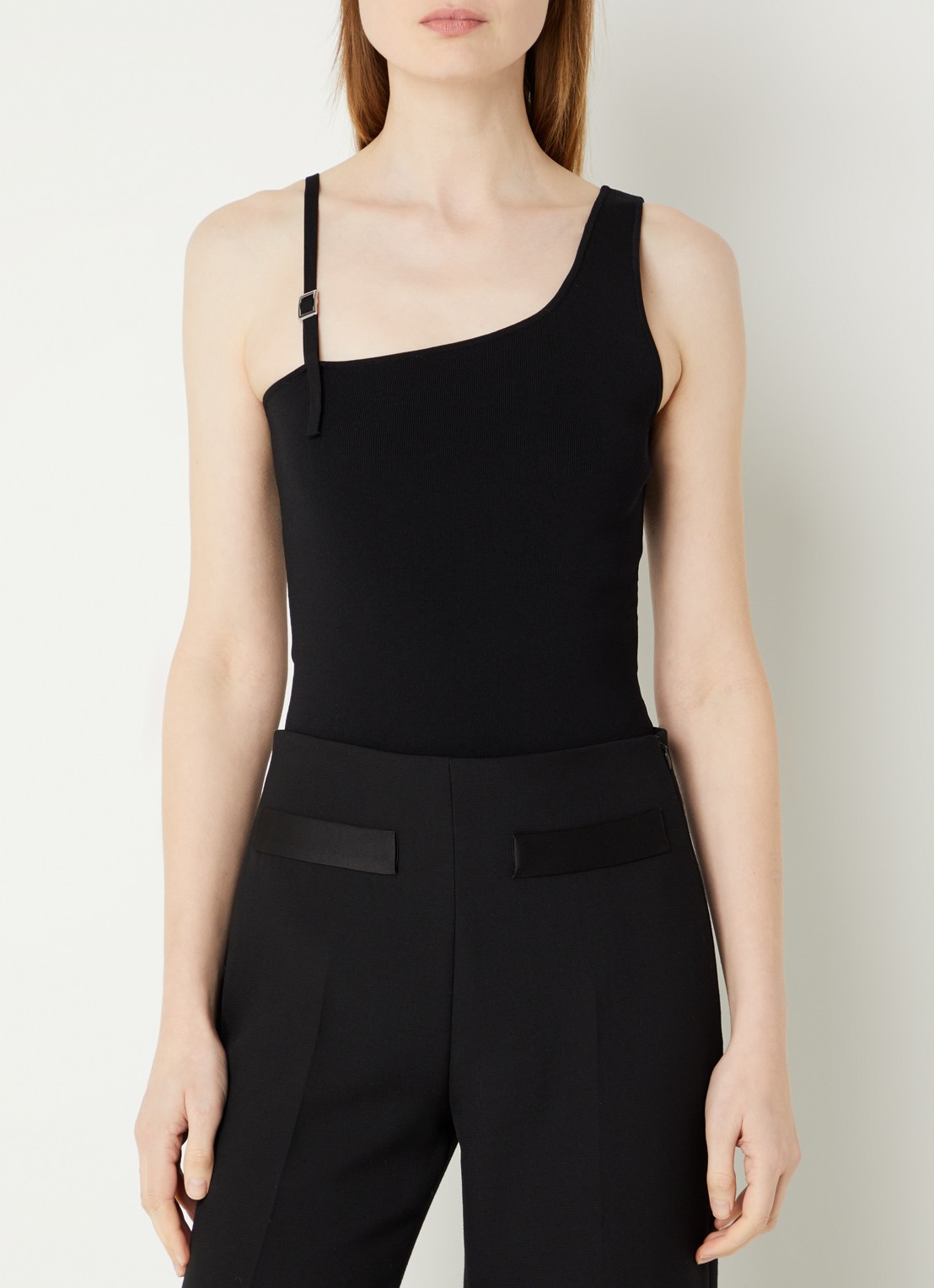 Sandro Top met asymmetrische hals - detail 3 zwart