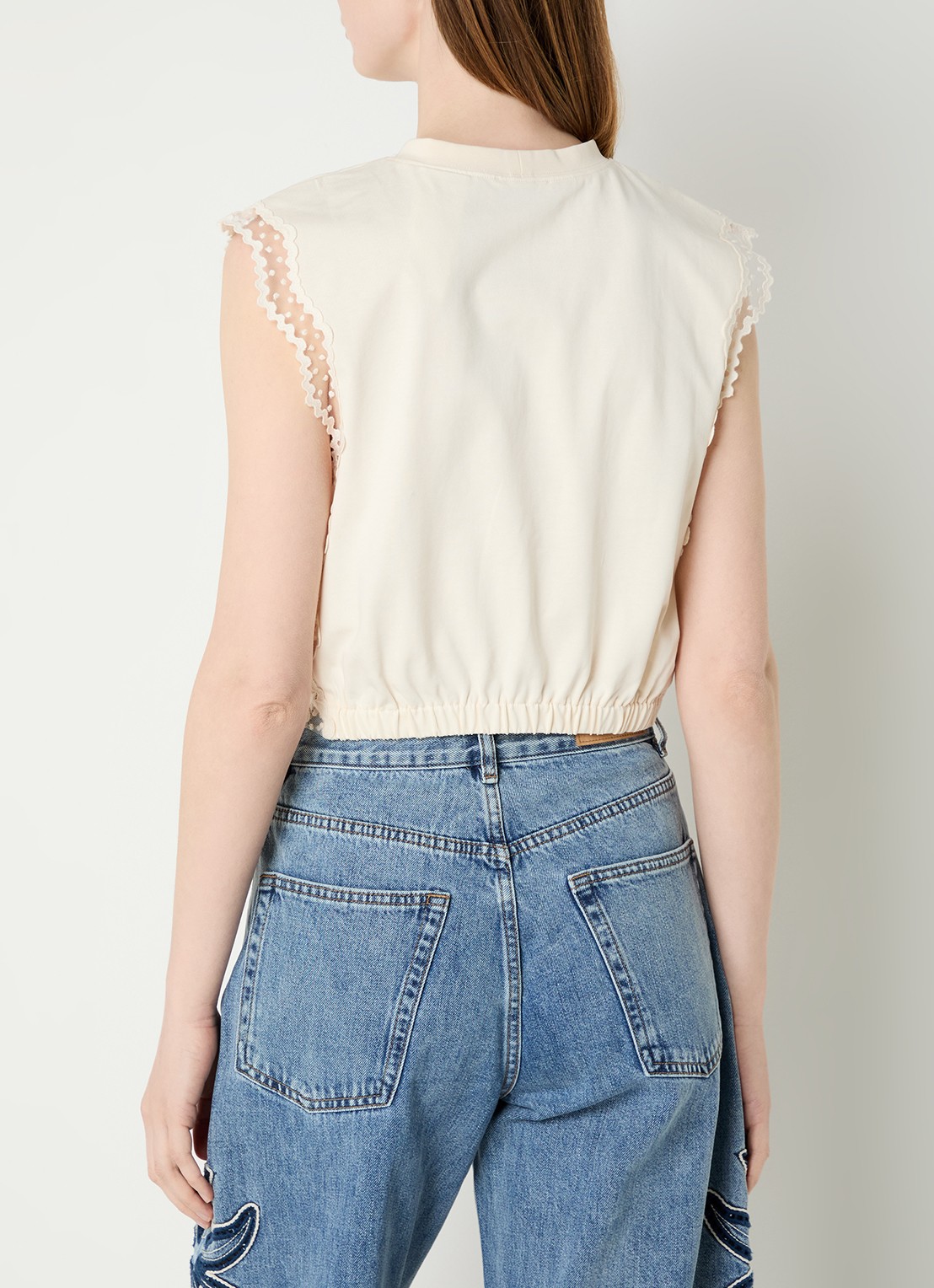 Sandro Top met details van kant - achterkant 3 beige