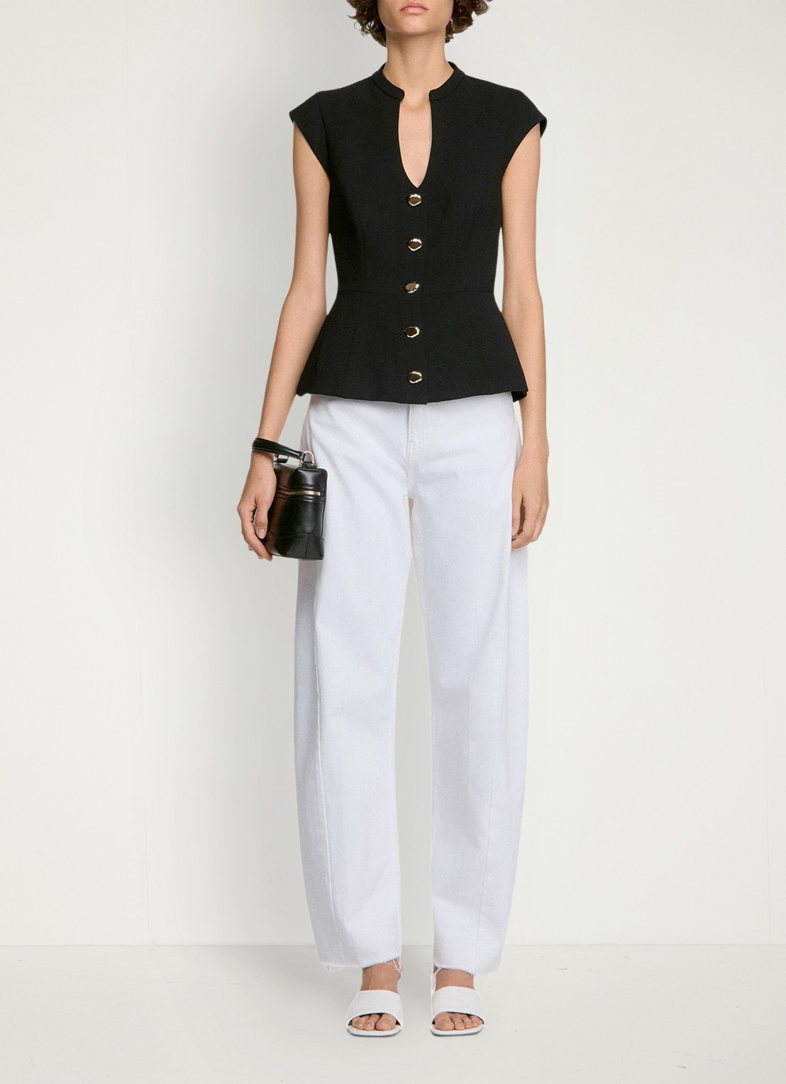 Sandro Top met peplum - detail 2 zwart