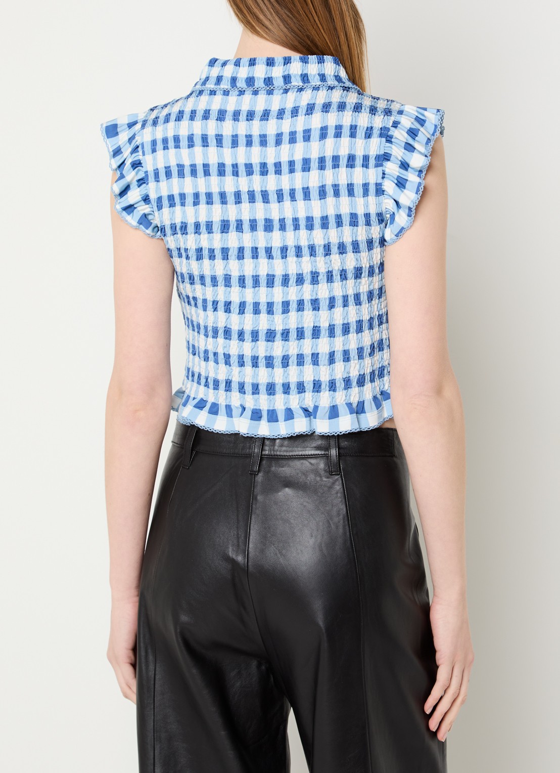 Sandro Top met sierknopen en smockwerk - achterkant 4 blauw