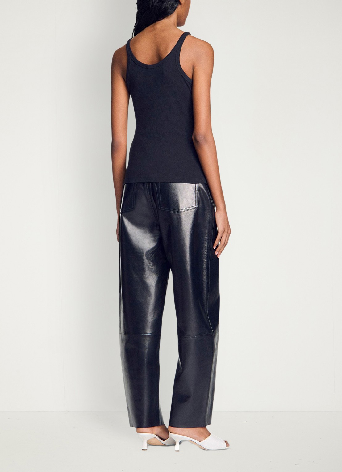Sandro Top met spaghettibandjes en details van kant - achterkant 5 black / zwart