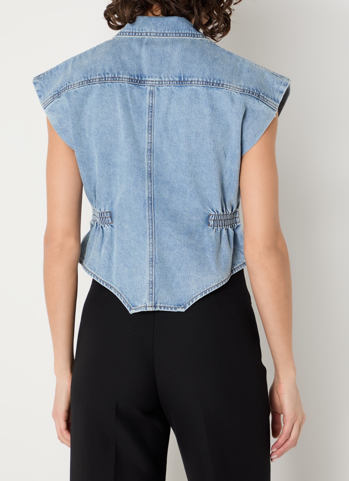 Sandro Top van denim - achterkant 3 indigo