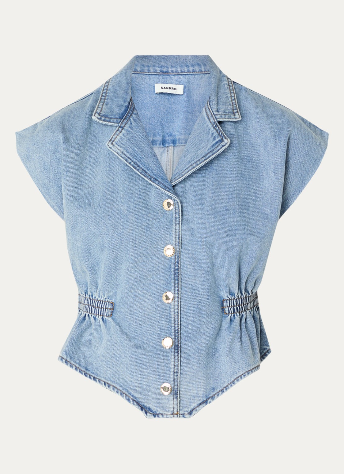 Sandro Top van denim - voorkant indigo