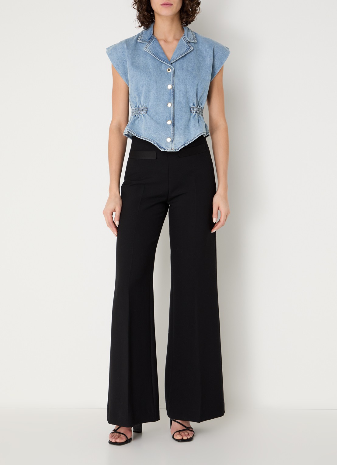 Sandro Top van denim - voorkant 2 indigo