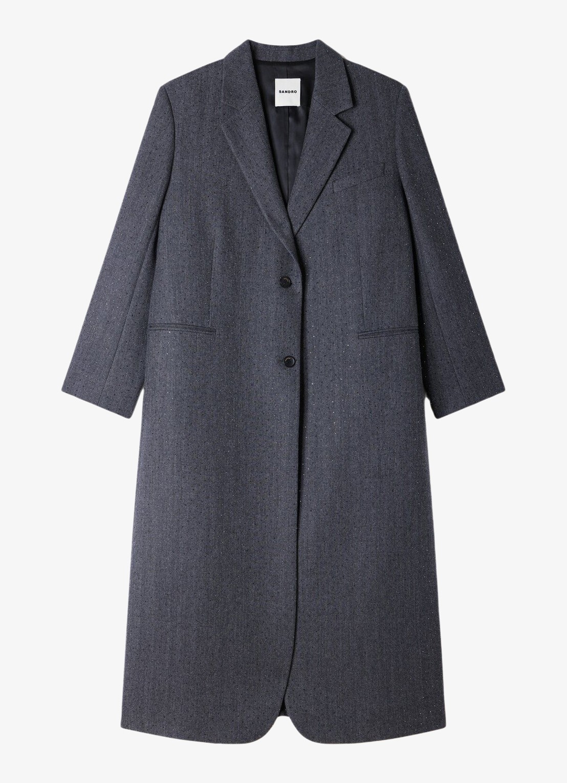 Sandro Trenchcoat met stippenprint - voorkant 6 dark grey / grijs
