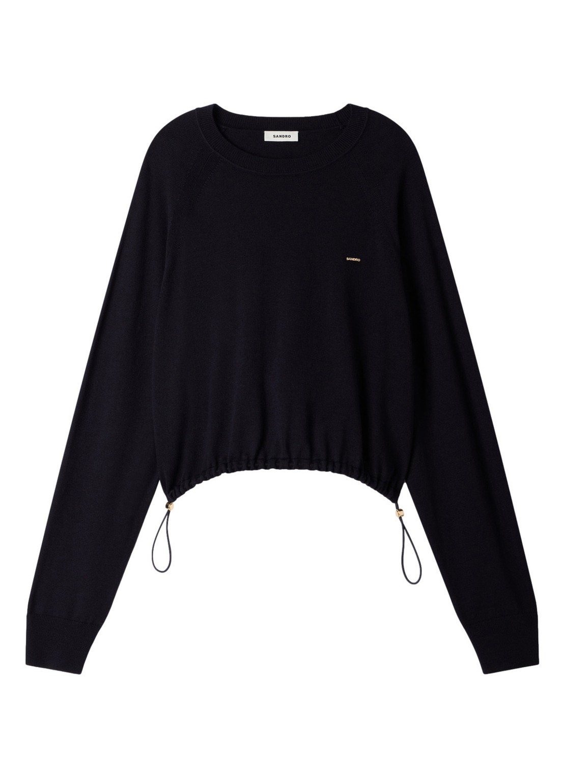 Sandro Trui in wolblend met logo - voorkant 5 donkerblauw