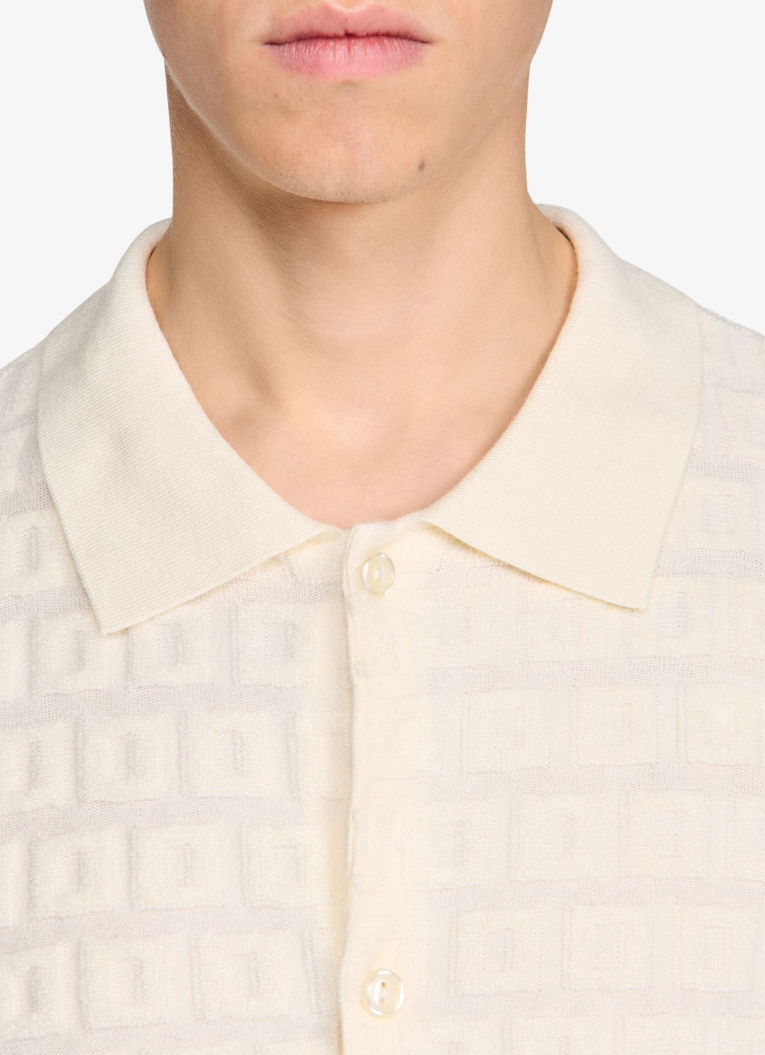 Sandro Vest met met jacquard dessin - detail 5 ivoor
