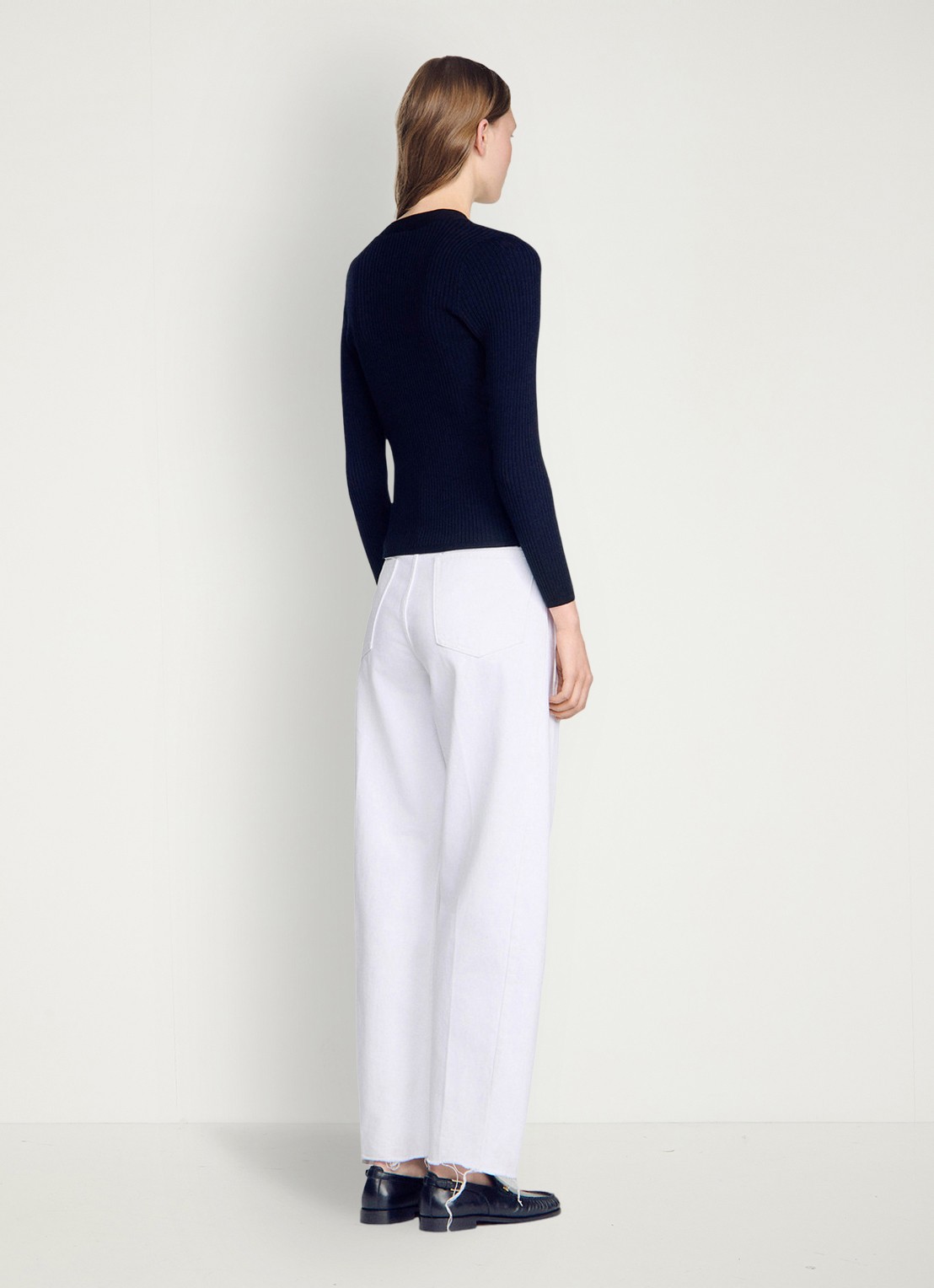 Sandro Vest met V-hals en details van kant - achterkant 6 black / zwart
