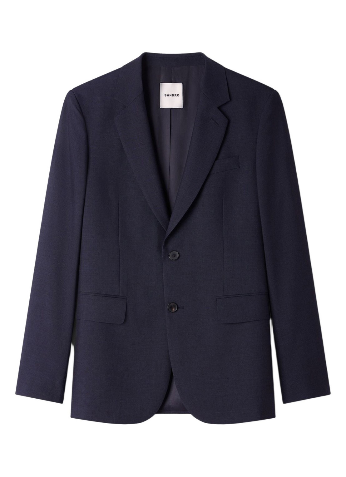 Sandro Virgin wool suit jacket - voorkant navy blue / blauw