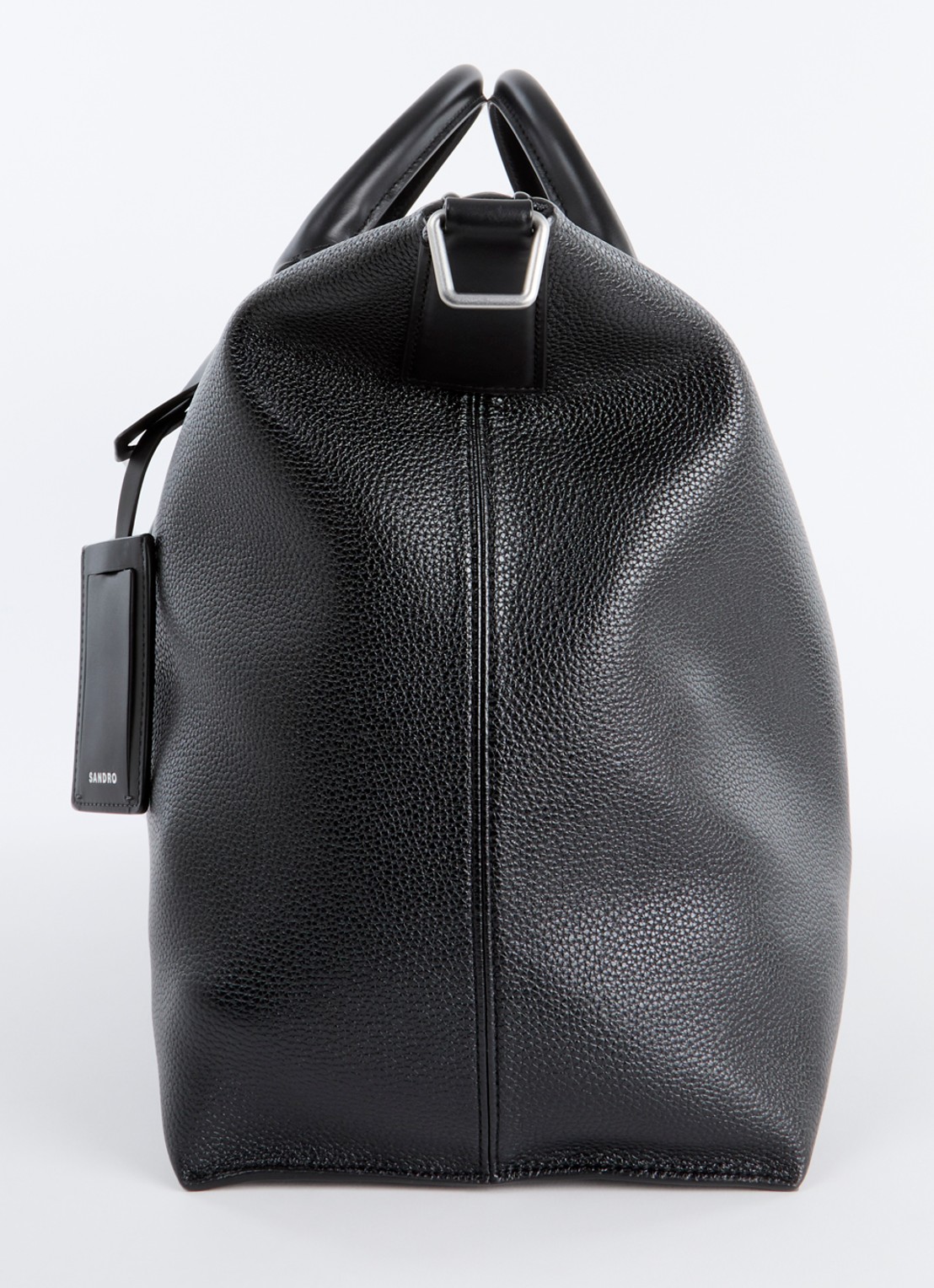 Sandro Weekendtas met leren details en afneembare schouderriem - detail 2 zwart