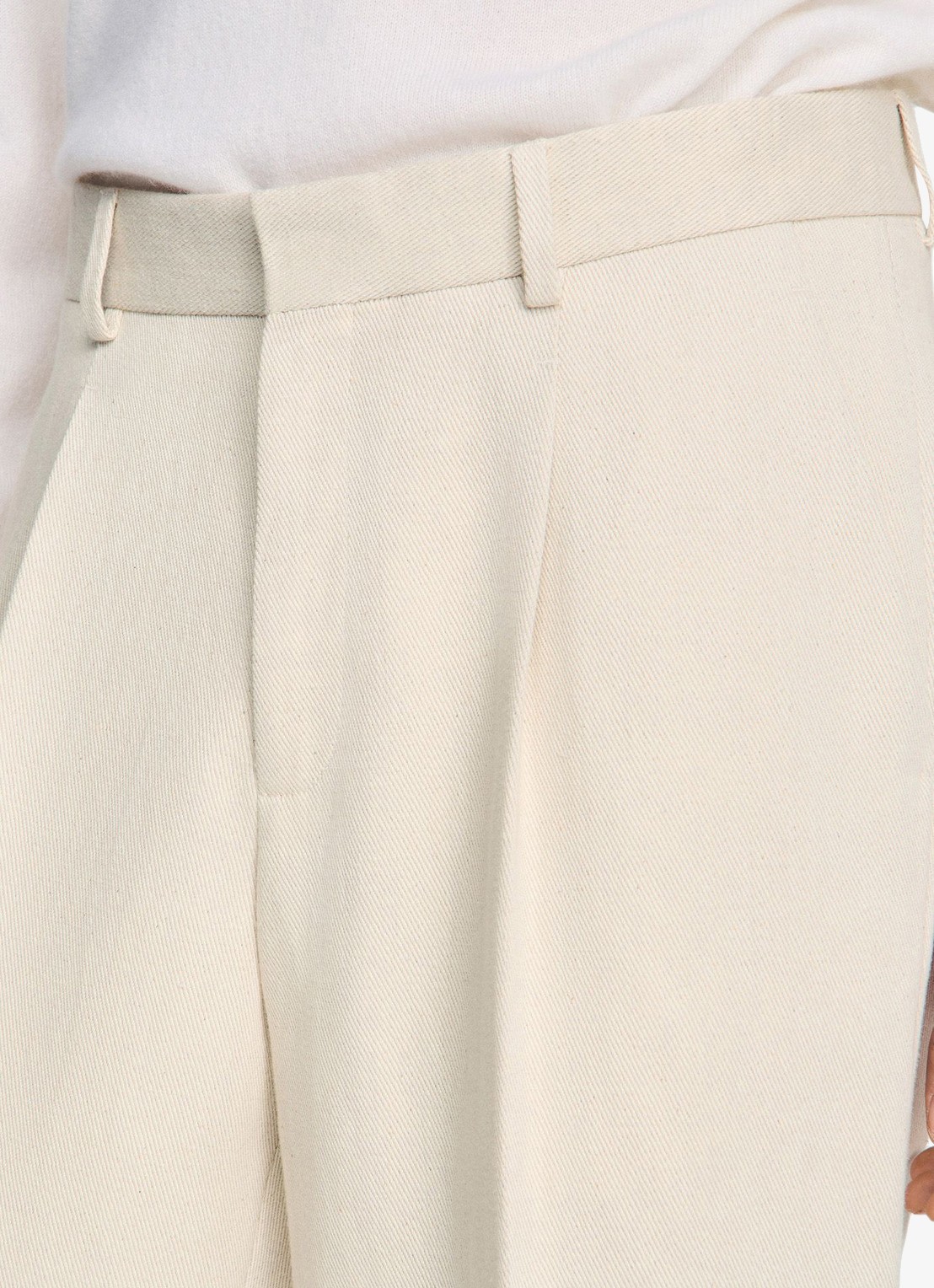 Sandro Wide fit pantalon met steekzakken - detail 5 ivoor