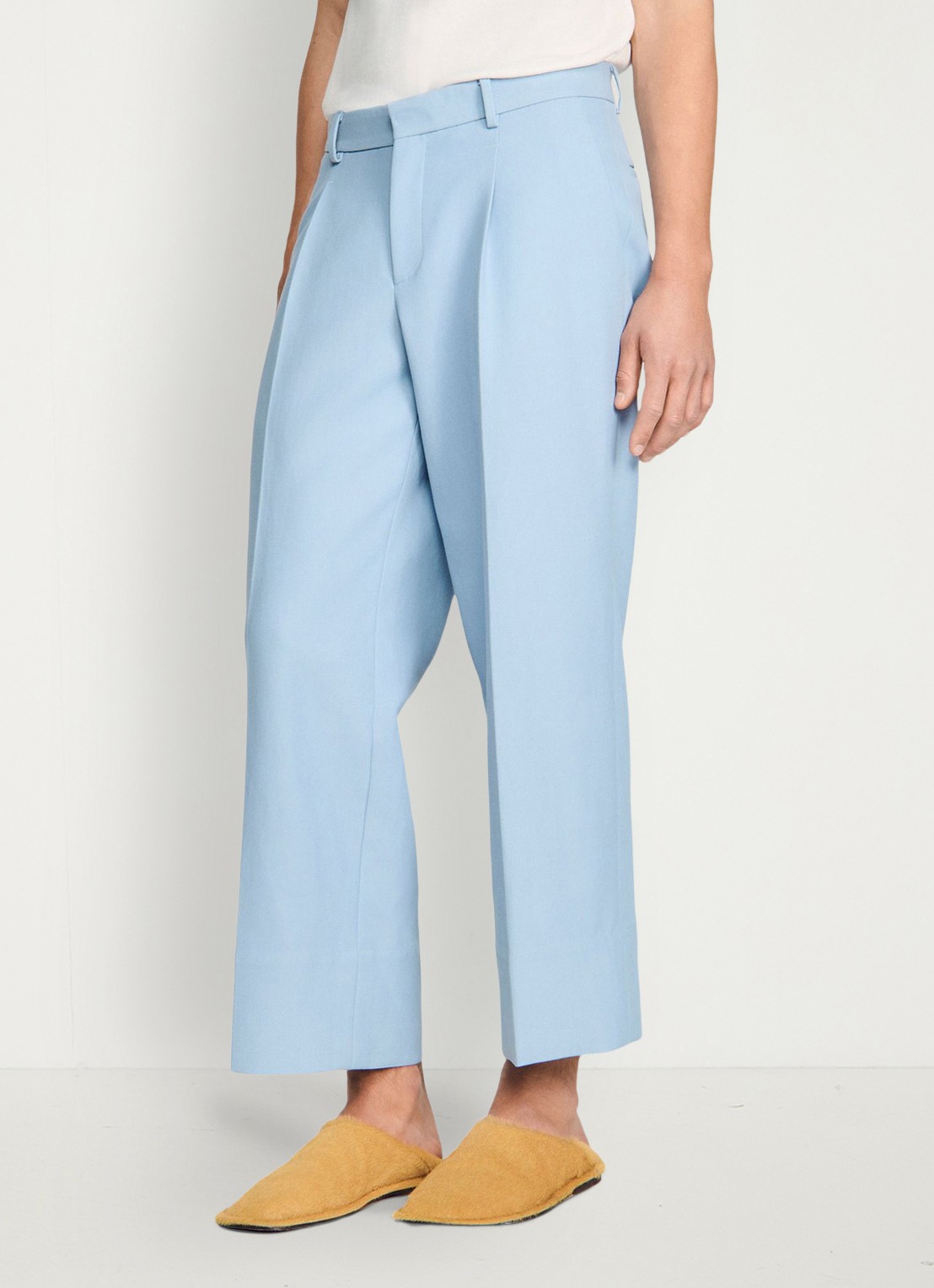 Sandro Wide fit pantalon met steekzakken - detail sky blue / lichtblauw
