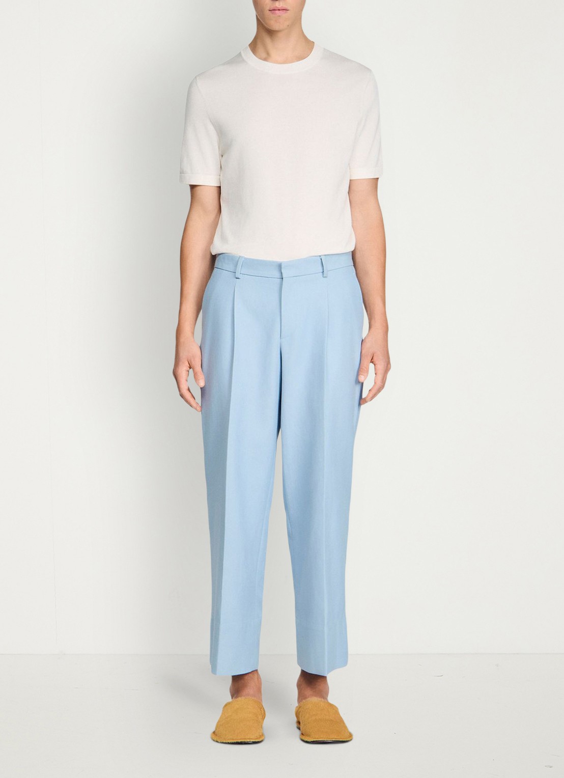 Sandro Wide fit pantalon met steekzakken - detail 3 sky blue / lichtblauw