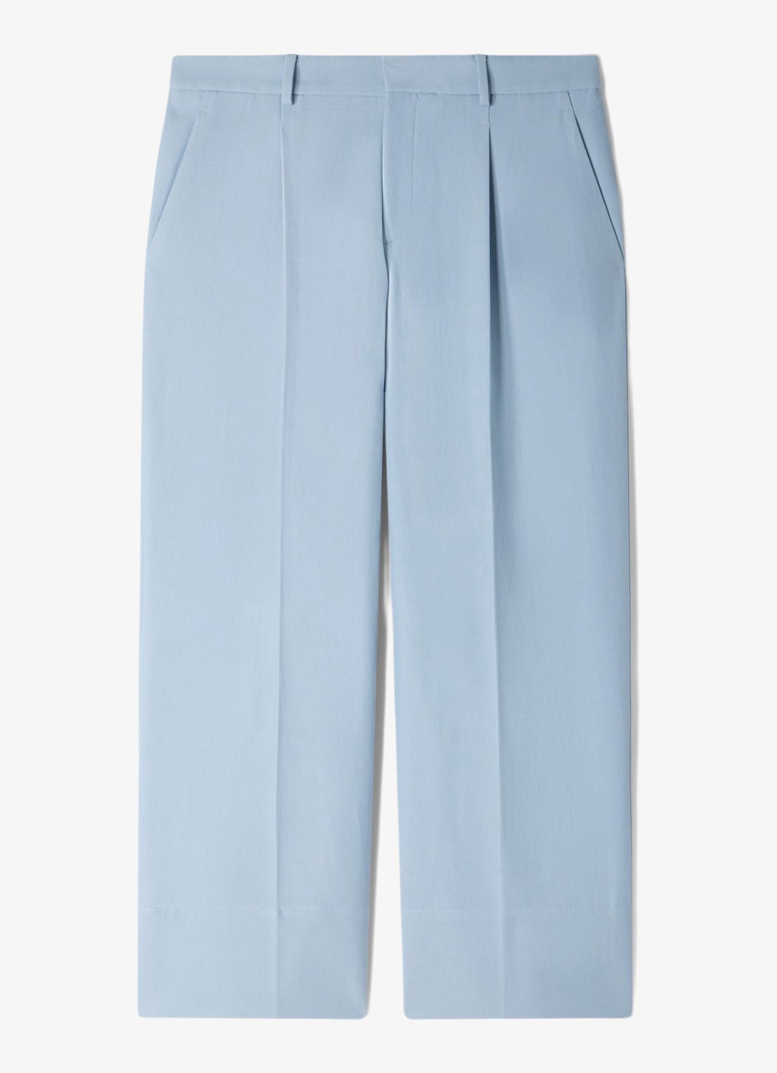 Sandro Wide fit pantalon met steekzakken - voorkant 4 sky blue / lichtblauw