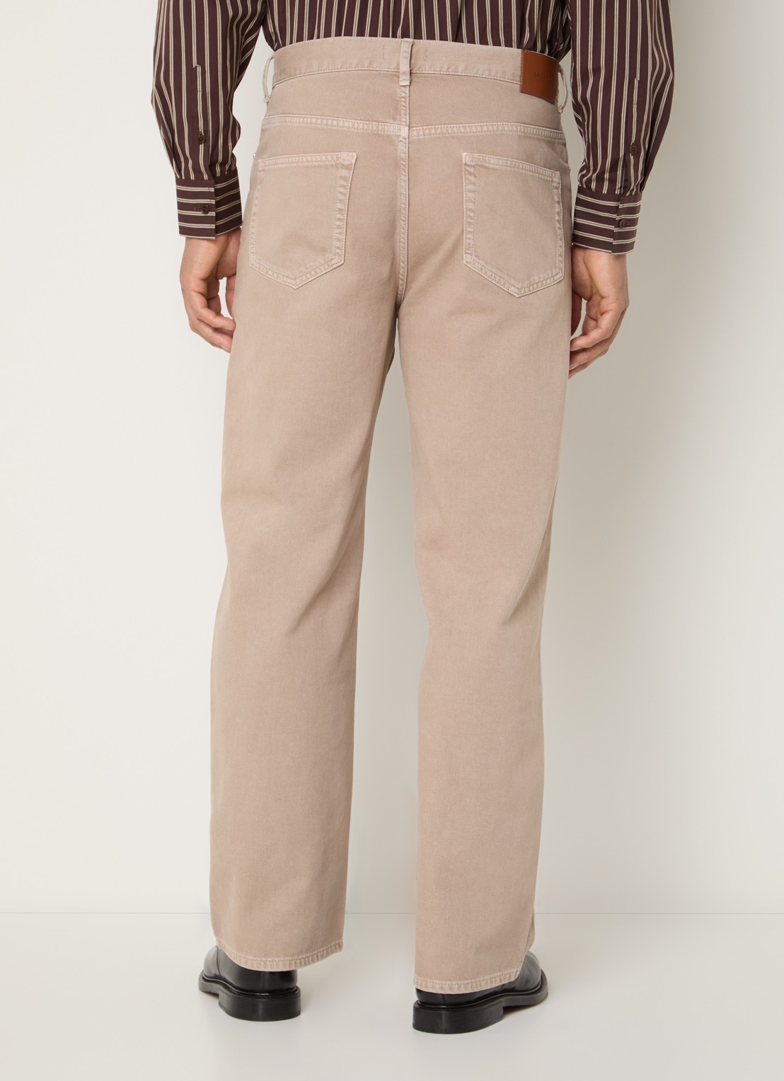 Sandro Wide leg jeans met gekleurde wassing - achterkant 5 beige