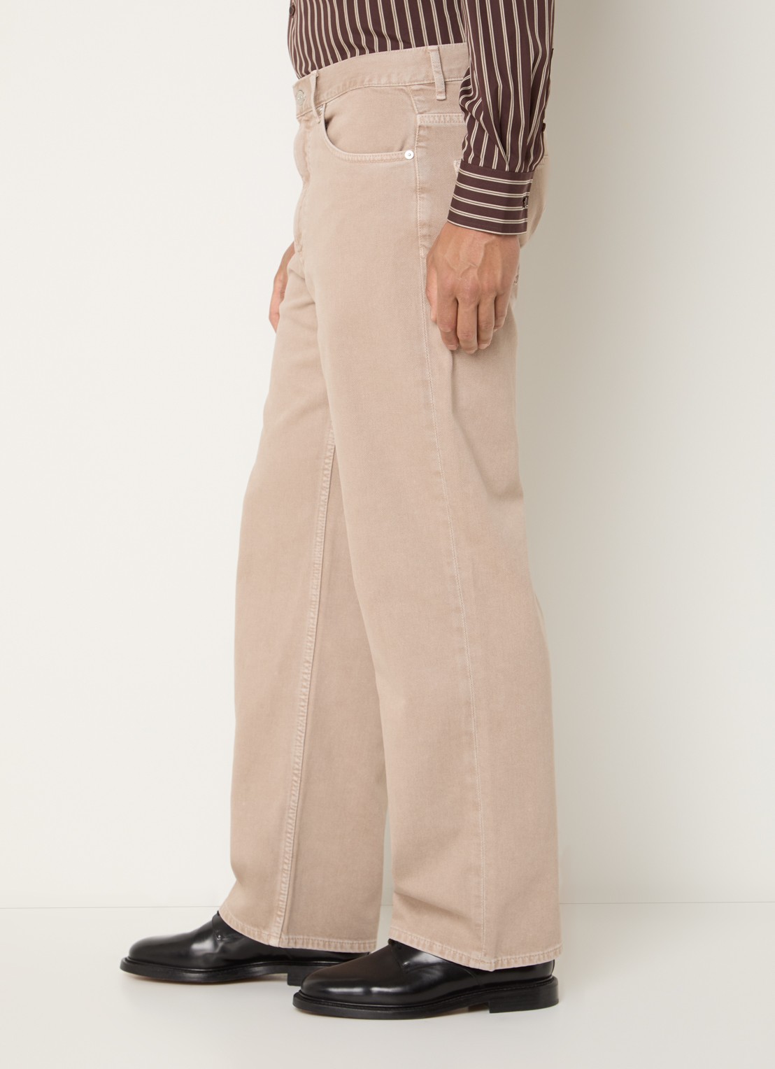 Sandro Wide leg jeans met gekleurde wassing - detail 4 beige