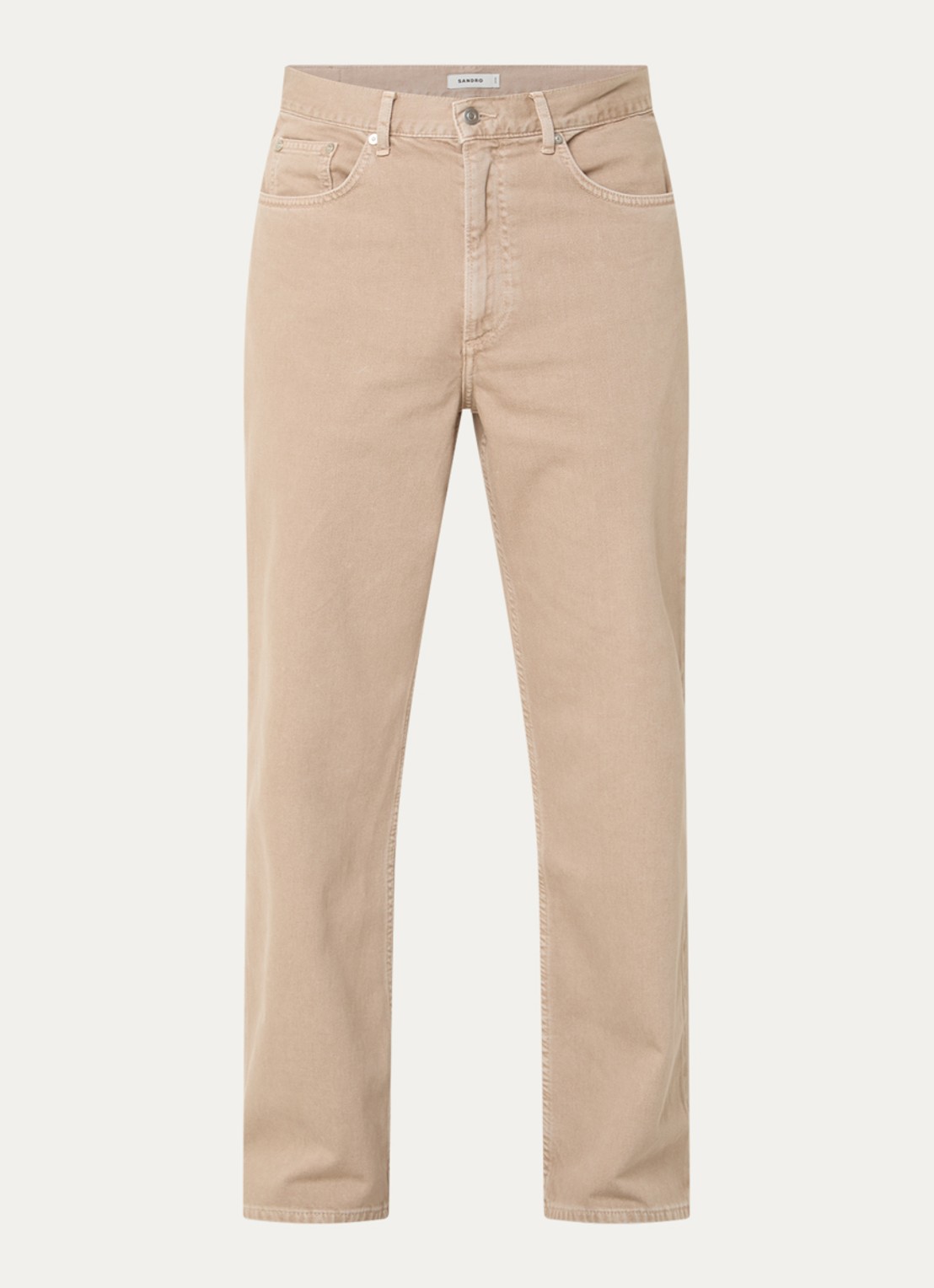 Sandro Wide leg jeans met gekleurde wassing - voorkant beige