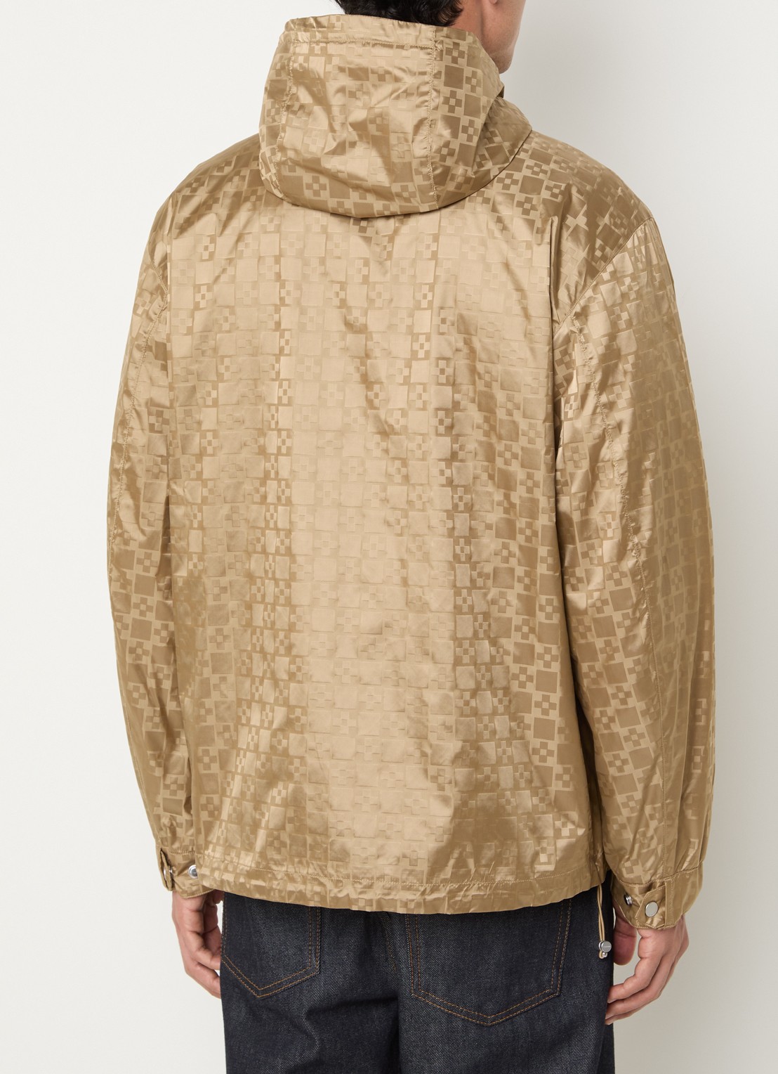Sandro Windjack met logo en jacquard dessin - achterkant 3 beige
