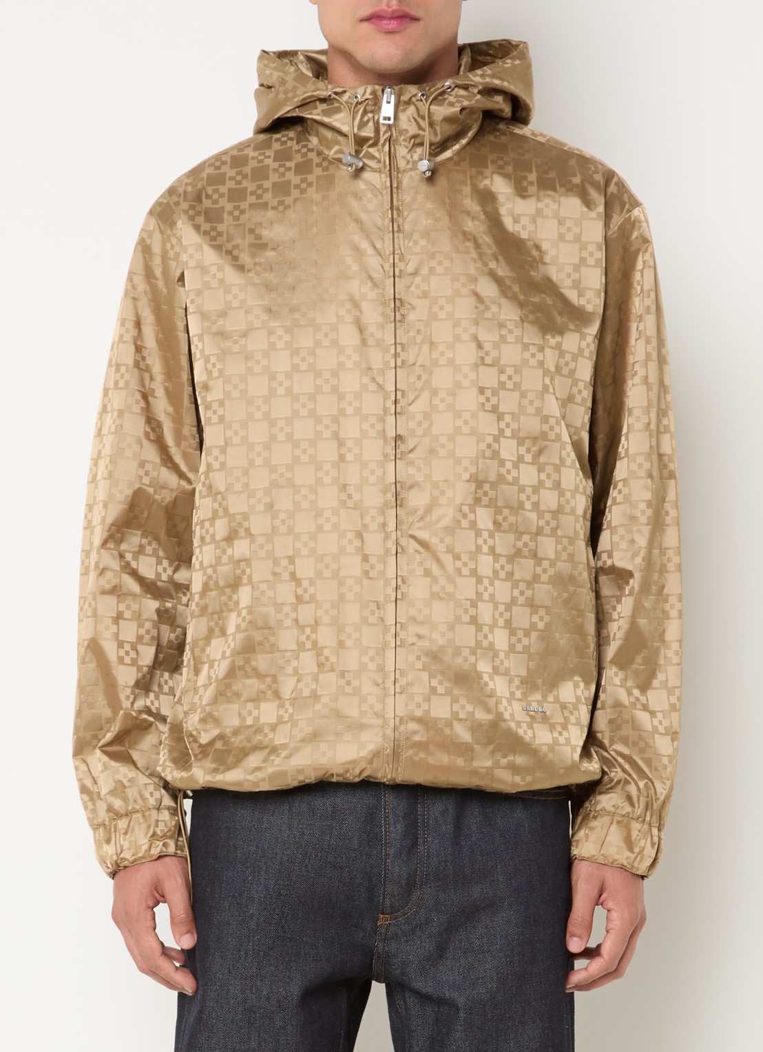Sandro Windjack met logo en jacquard dessin - detail 4 beige