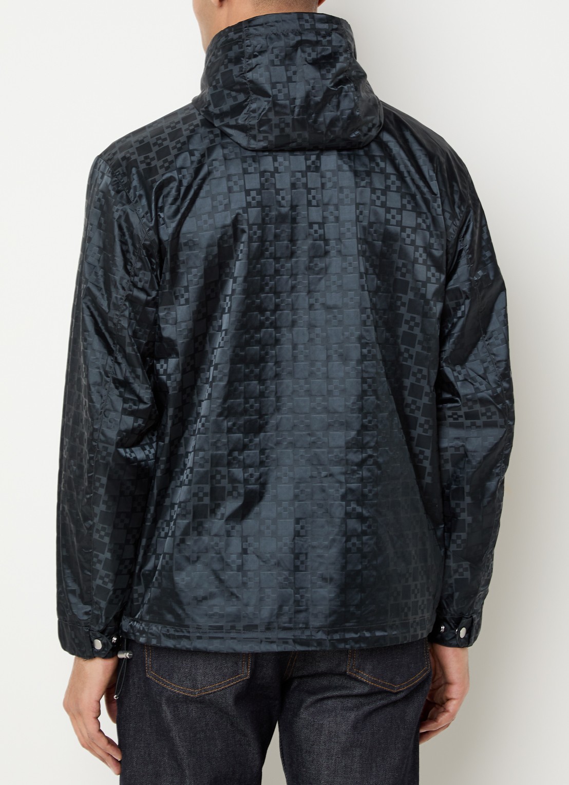 Sandro Windjack met logo en jacquard dessin - achterkant donkergrijs