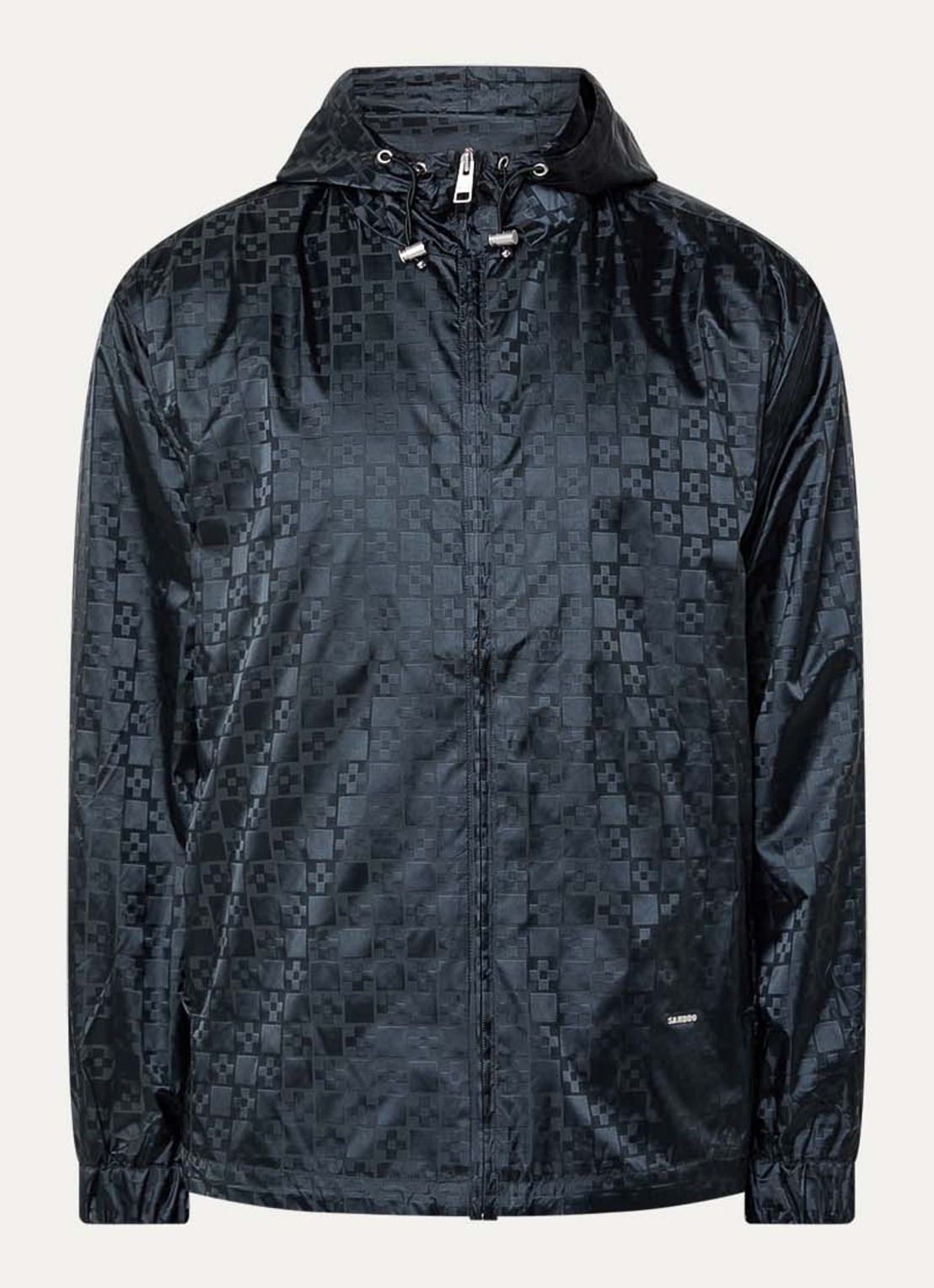 Sandro Windjack met logo en jacquard dessin - voorkant 2 donkergrijs