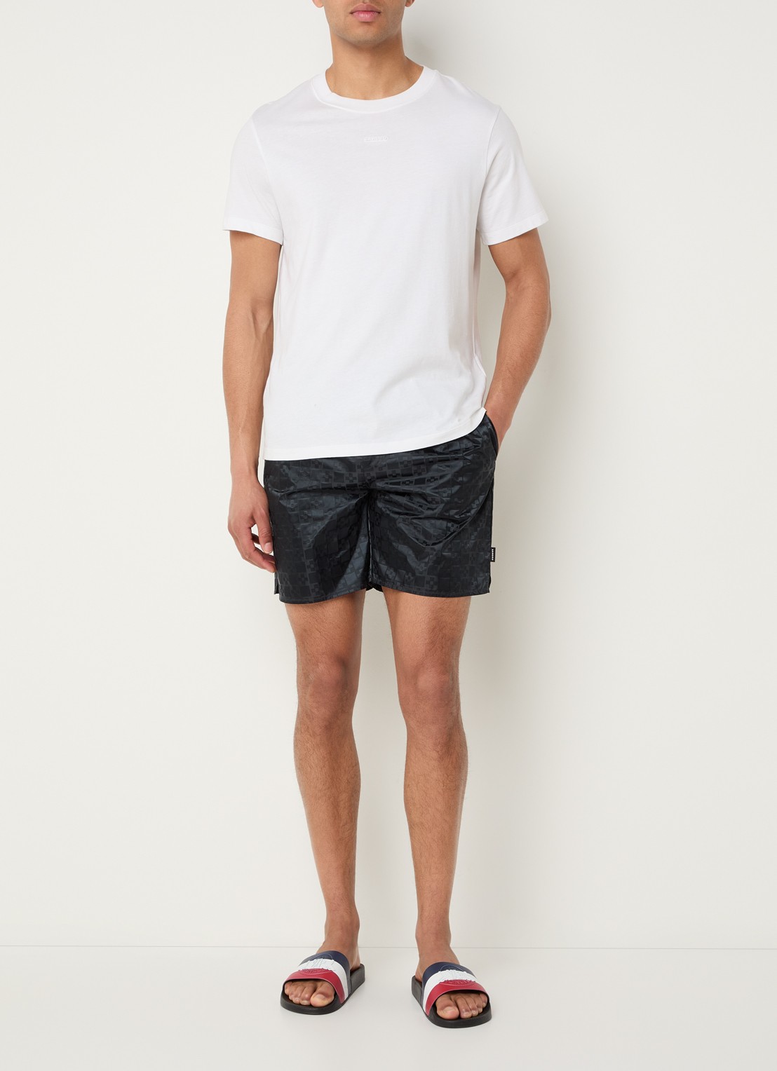 Sandro Zwemshorts met jacquard dessin - voorkant 4 donkergrijs