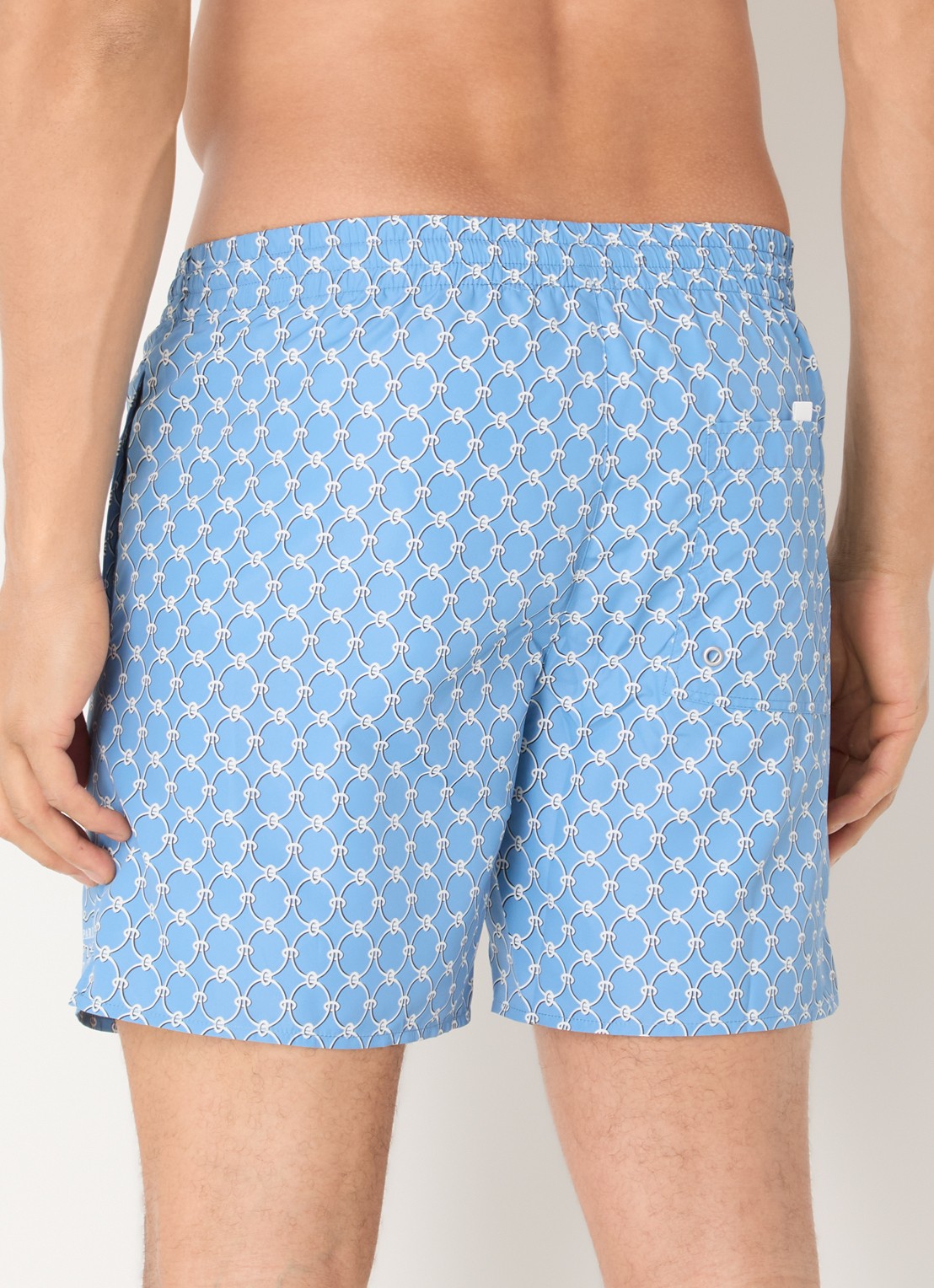 Sandro Zwemshorts met print - achterkant staalblauw