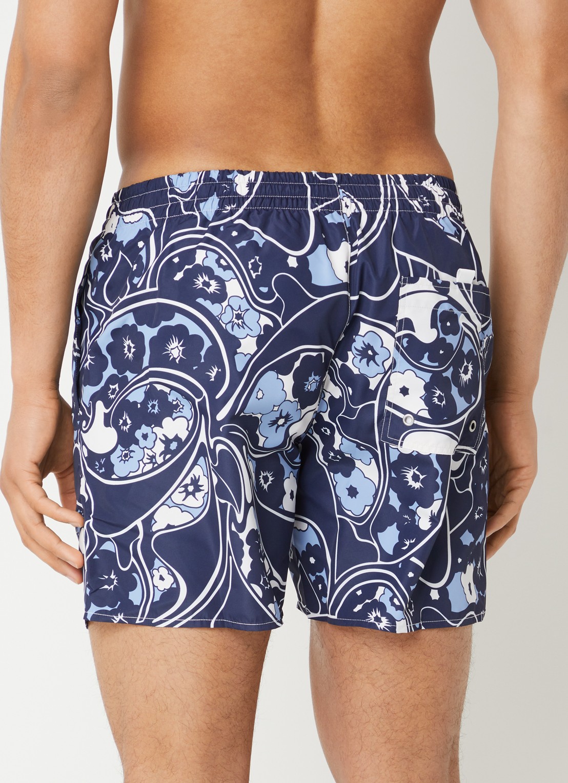 Sandro Zwemshorts met prints en steekzakken - achterkant 4 donkerblauw