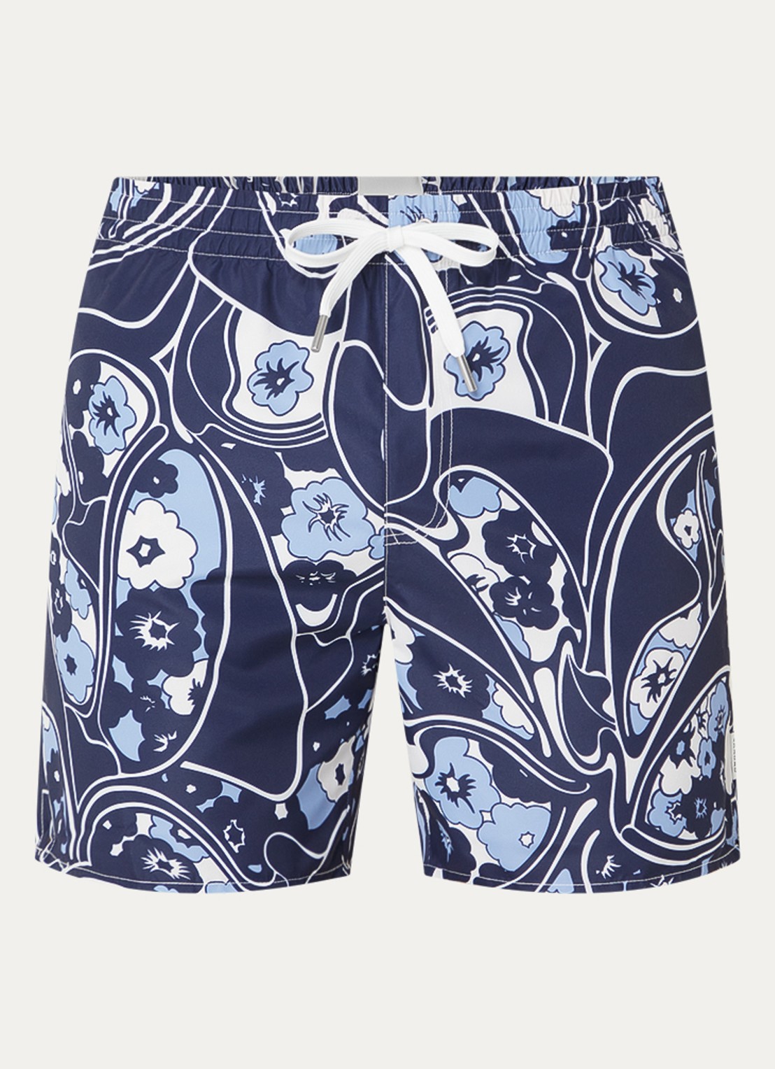 Sandro Zwemshorts met prints en steekzakken - voorkant donkerblauw