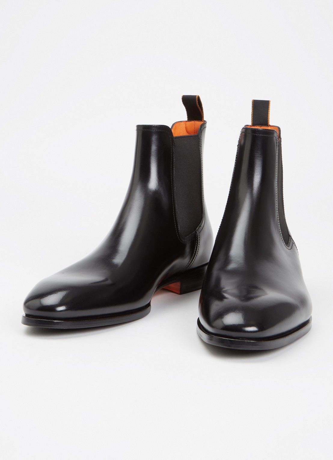 Santoni Archer chelsea boot van leer - detail 2 zwart