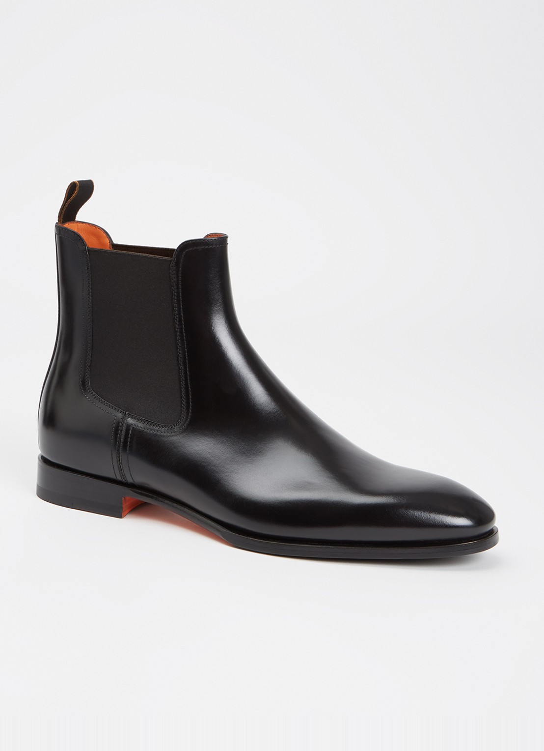 Santoni Archer chelsea boot van leer - voorkant zwart