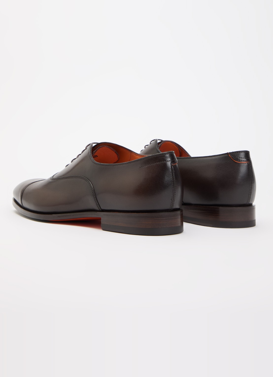 Santoni Archie veterschoen van leer - achterkant donkerbruin