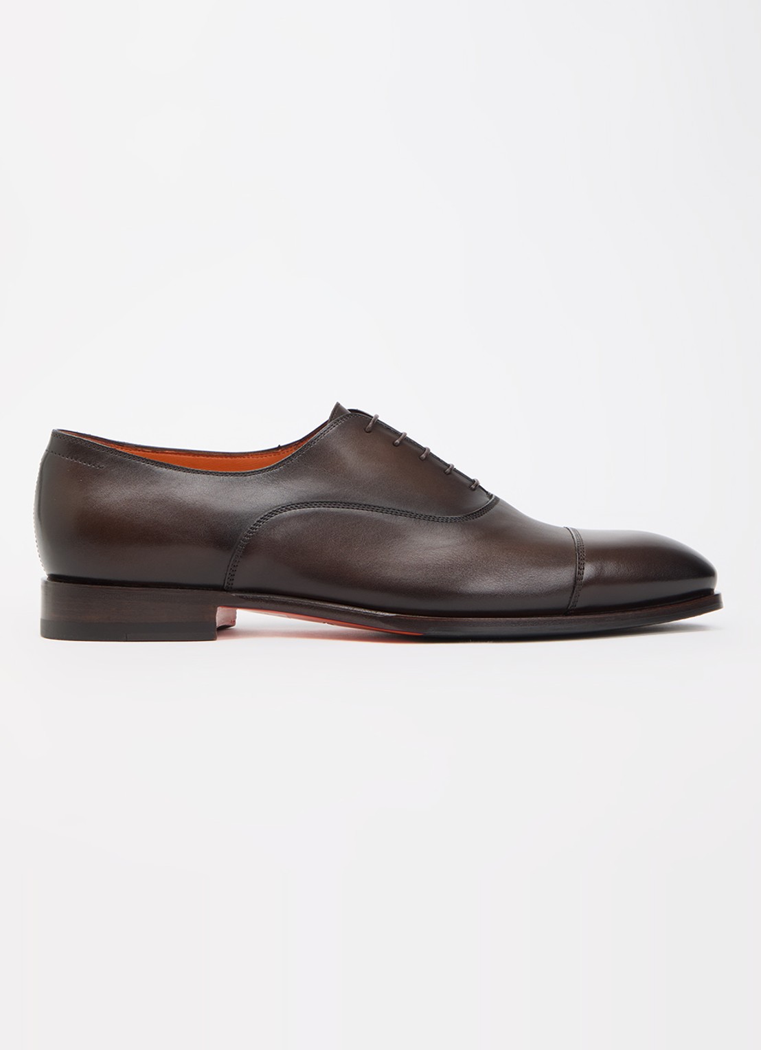 Santoni Archie veterschoen van leer - voorkant 5 donkerbruin