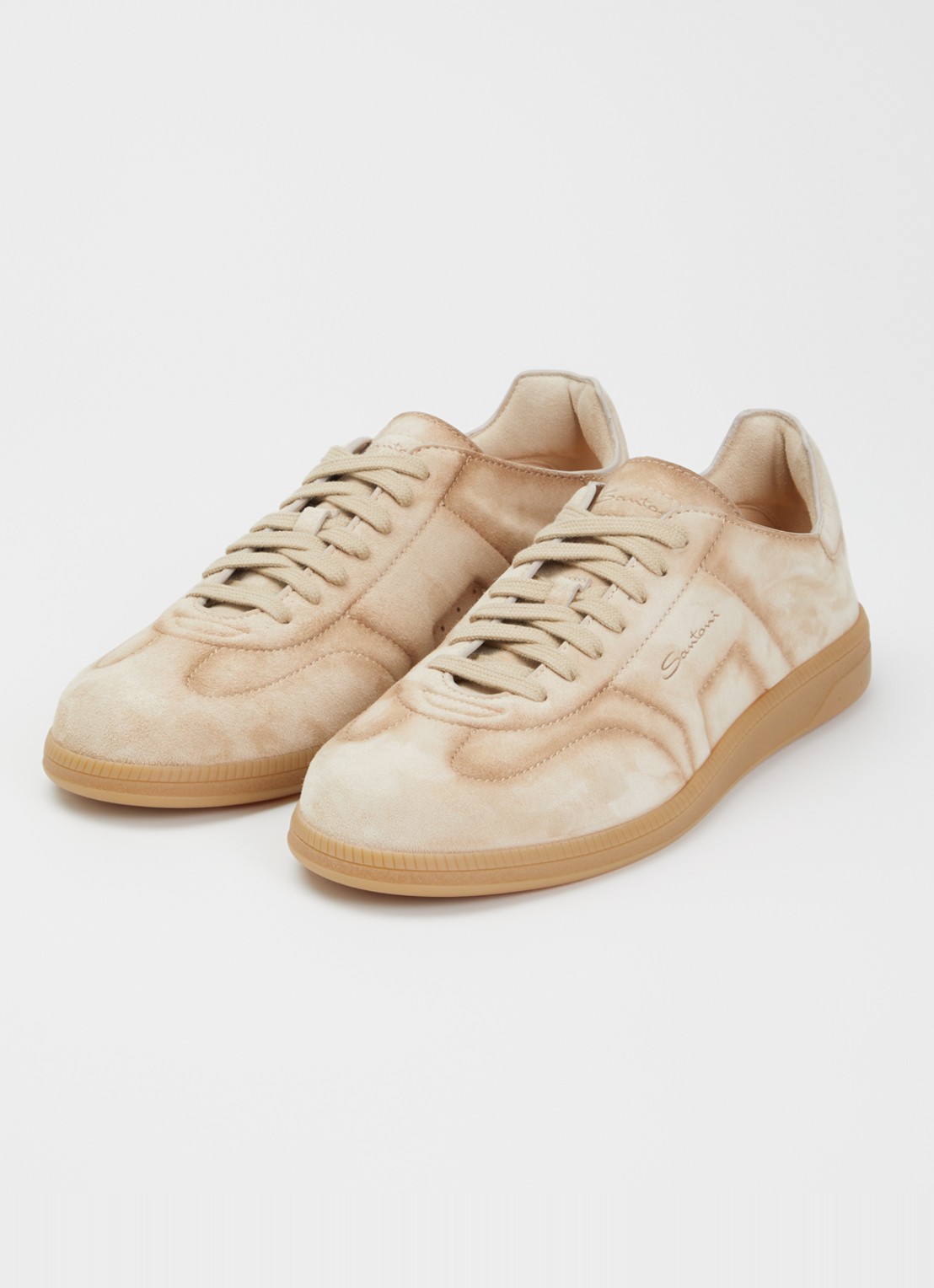 Santoni DBS Oly sneaker van suède  - detail 2 beige