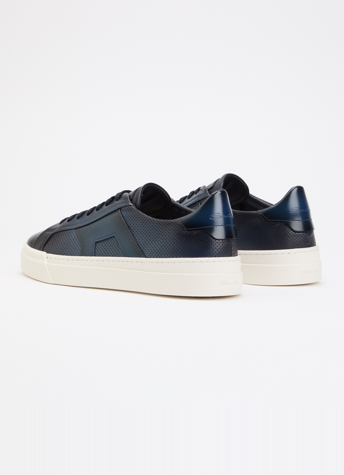 Santoni DBS32 sneaker van leer - achterkant 4 donkerblauw