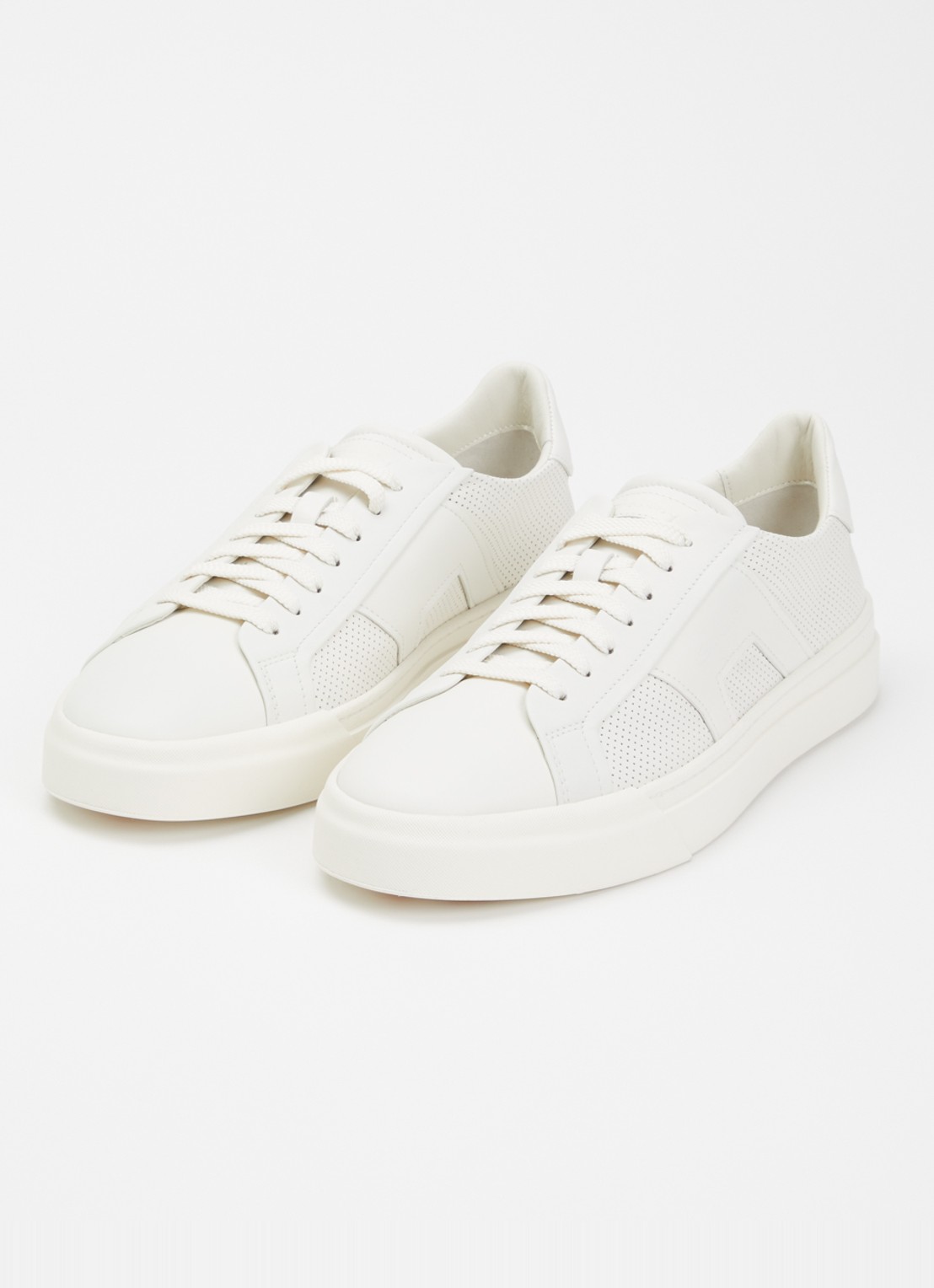 Santoni DBS32 sneaker van leer - detail 2 wit